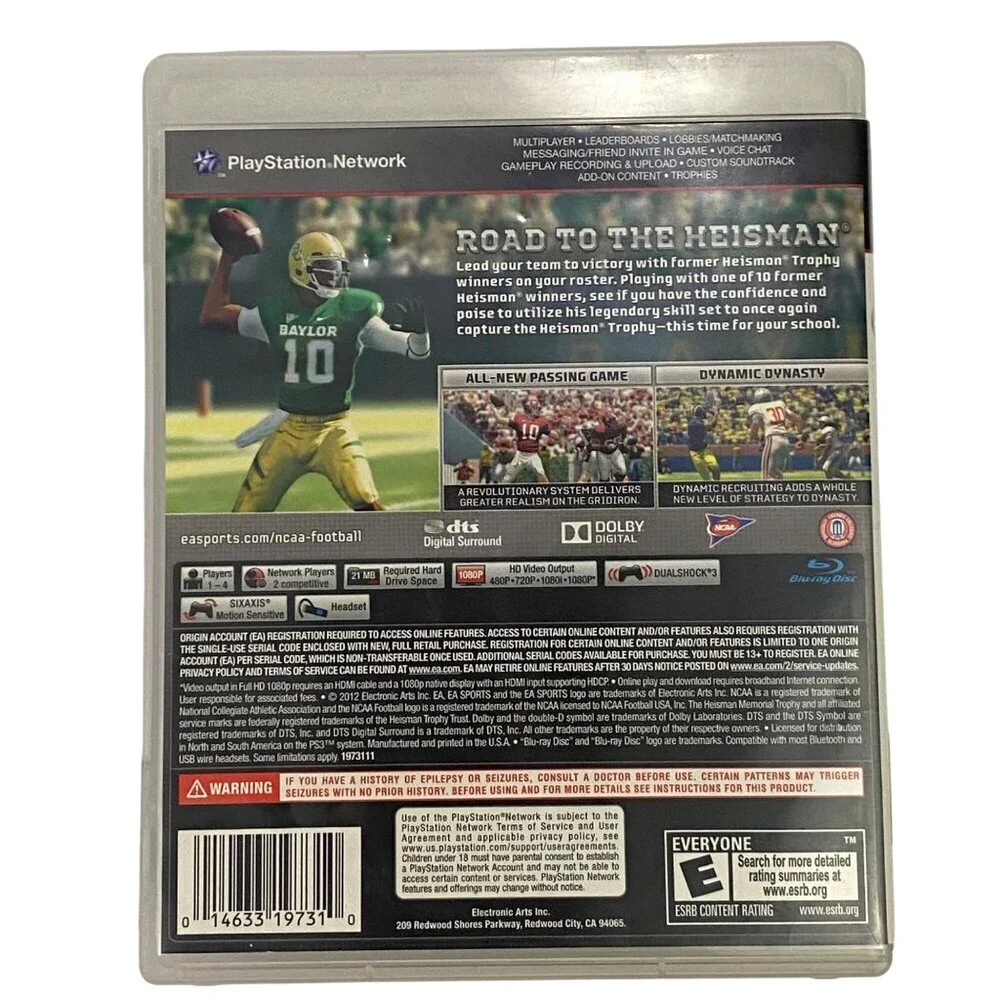 NCAA Football 13 Sony PlayStation 3 PS3 Sports Video Game E Everyone
